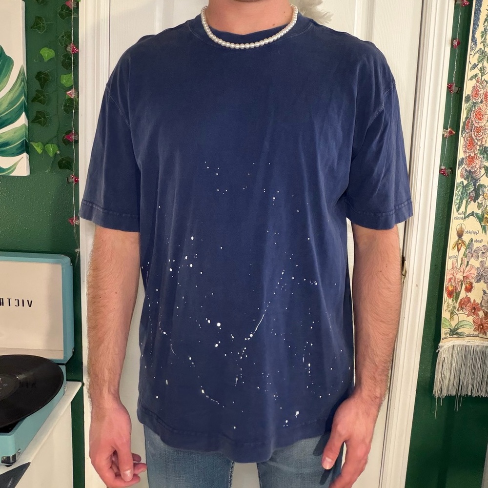 Hollister Navy Splatter Tee